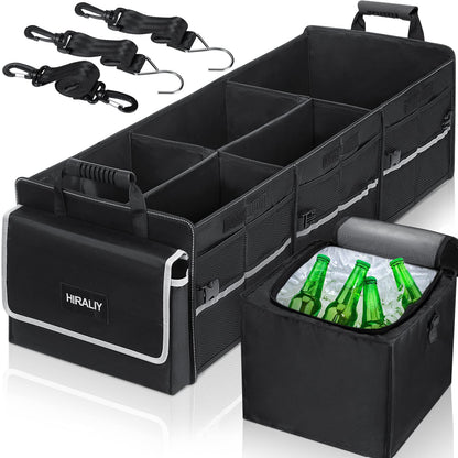 4-in-1 Foldable Trunk Organizer with Leakproof Cooler Bag