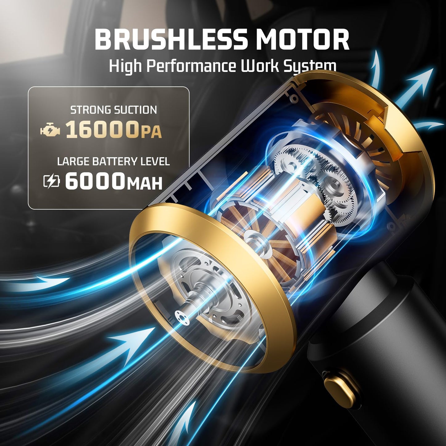 7-in-1 Cordless Car Vacuum with Powerful 16000Pa Suction