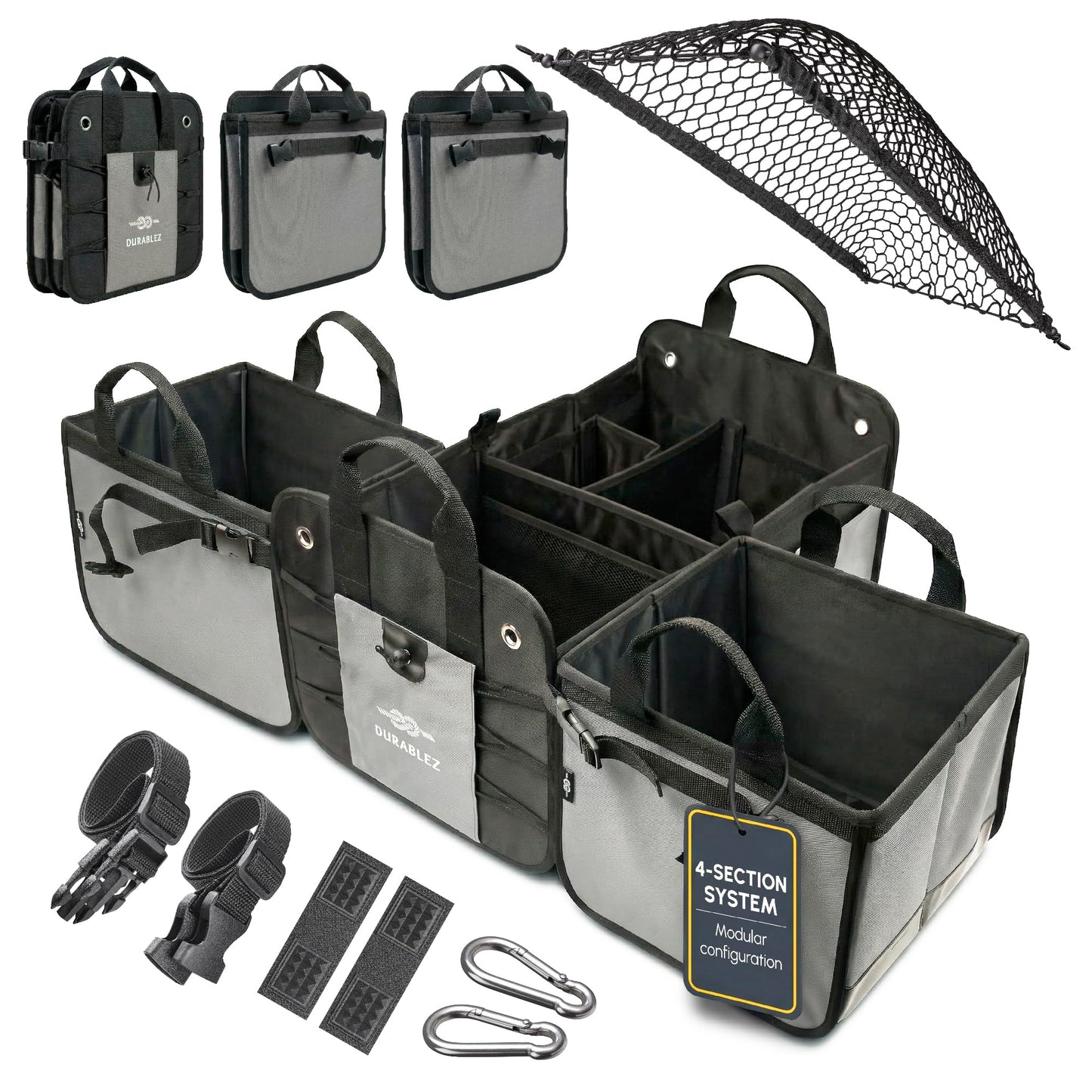 Durable Folding Trunk Organizer with Multi-Compartment Storage