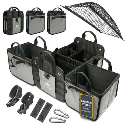 Durable Folding Trunk Organizer with Multi-Compartment Storage