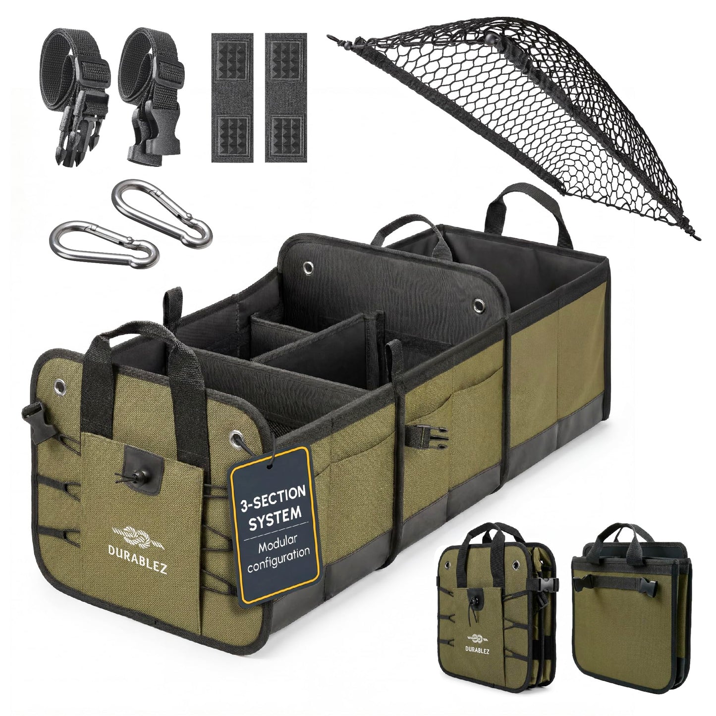 Durable Folding Trunk Organizer with Multi-Compartment Storage