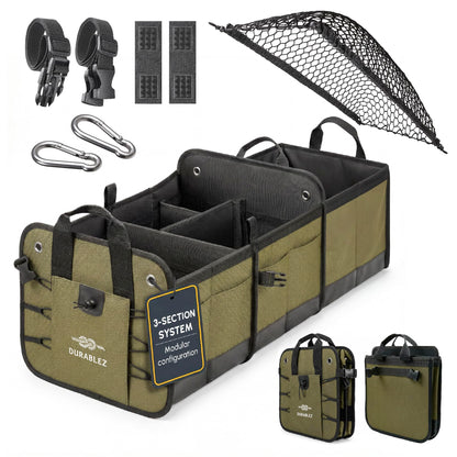 Durable Folding Trunk Organizer with Multi-Compartment Storage