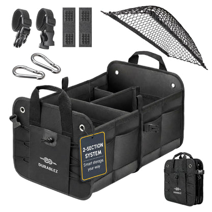 Durable Folding Trunk Organizer with Multi-Compartment Storage