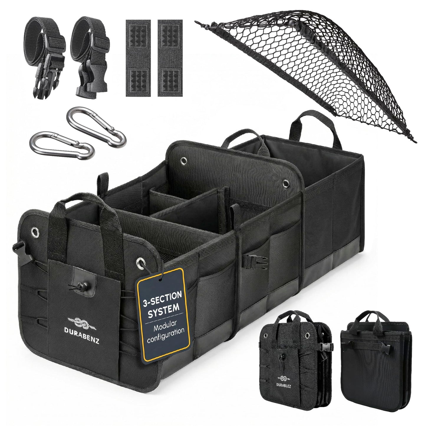 Durable Folding Trunk Organizer with Multi-Compartment Storage