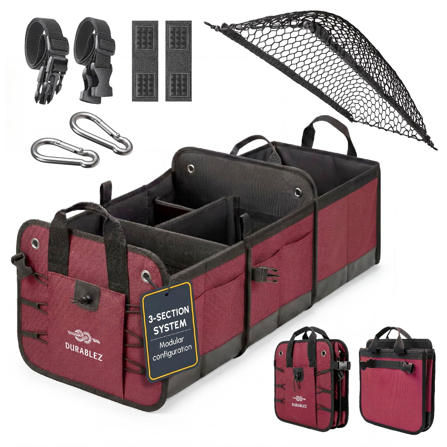 Durable Folding Trunk Organizer with Multi-Compartment Storage
