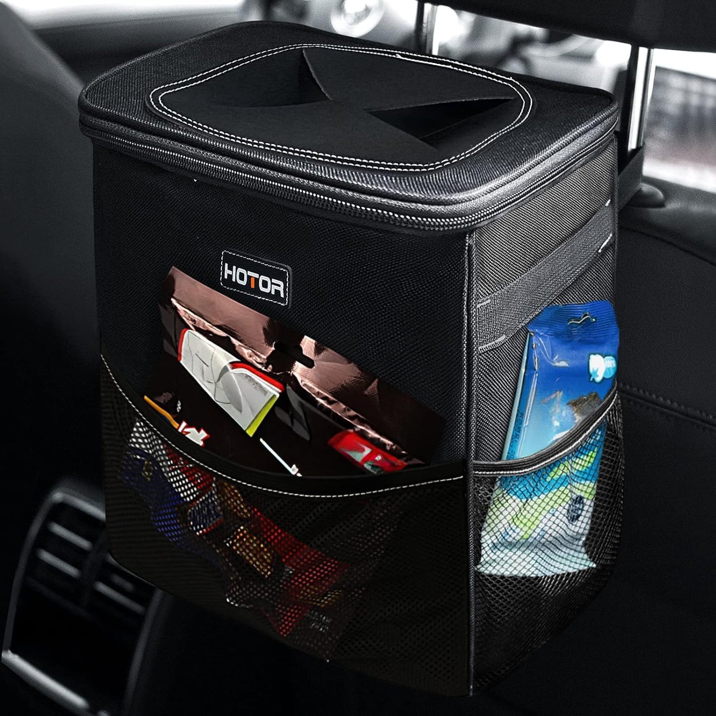 Leakproof Car Trash Can & Compact Interior Organizer