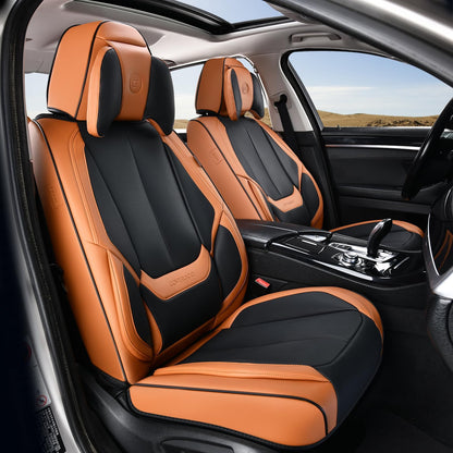 Coverado Car Seat Covers, Seat Covers for Cars, Waterproof Leather Auto Seat Protectors, Leather Car Seat Cushion, Car Interiors Accessories Universal Fit for Most Cars