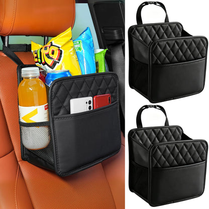 Multi-Pocket Car Seat Back Organizer with Bottle Holder