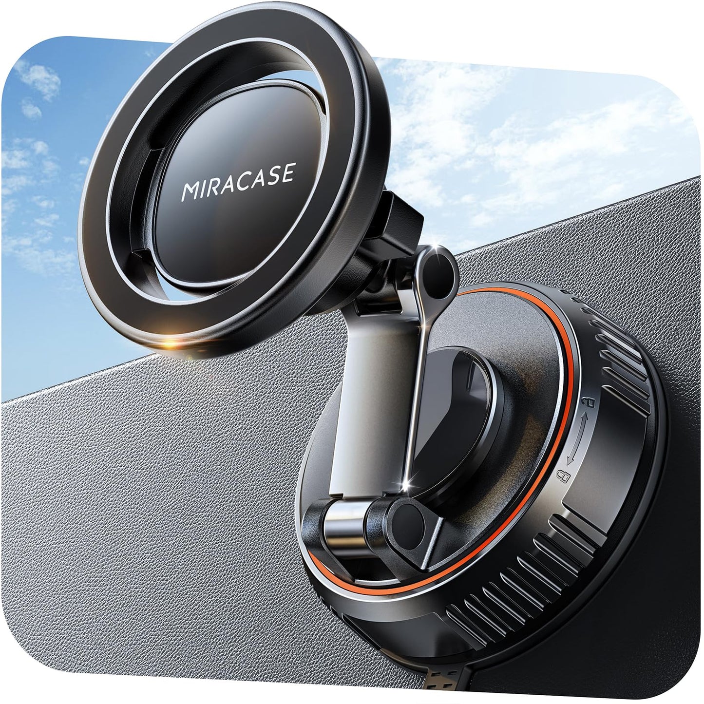 Magnetic Car Phone Mount with Strong Suction Base