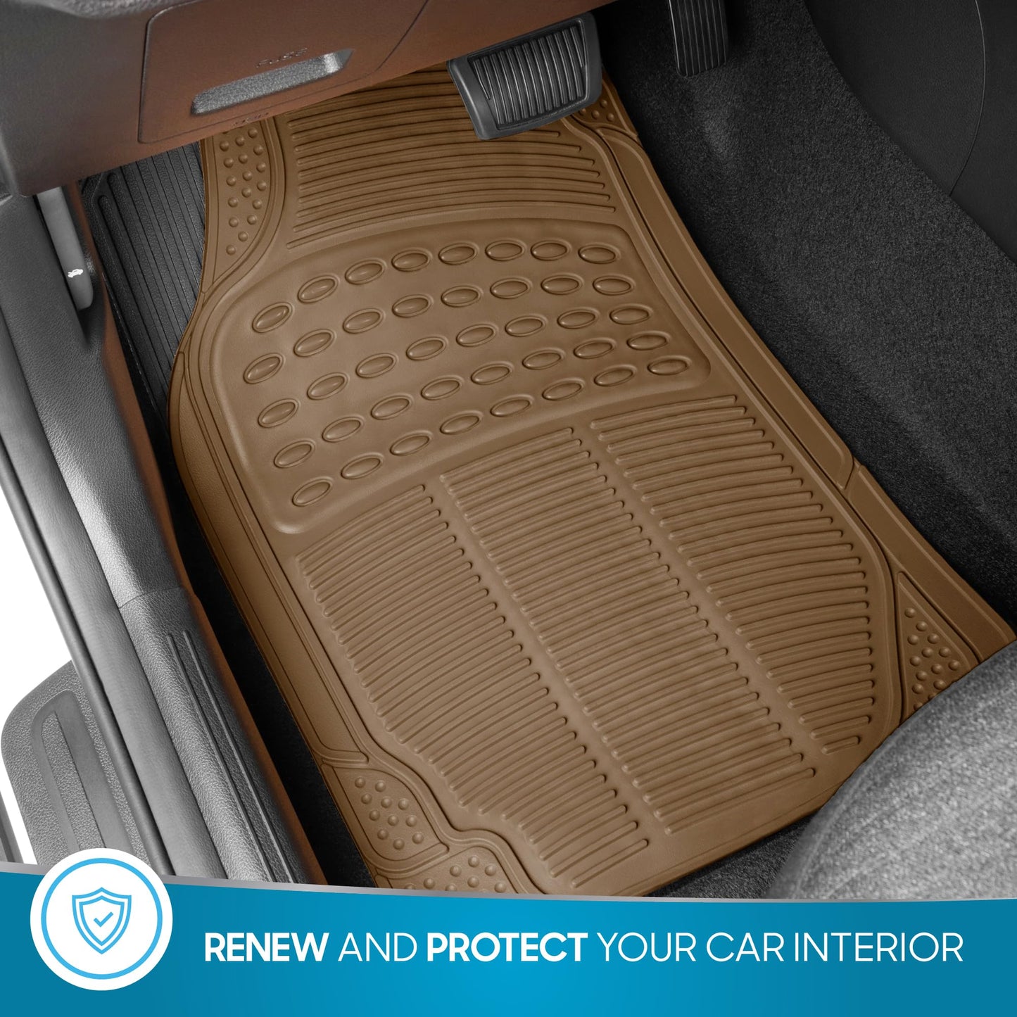 Clear All-Weather Car Floor Mats with Anti-Slip Grip