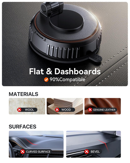 Magnetic Car Phone Mount with Strong Suction Base
