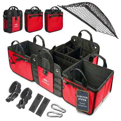 Durable Folding Trunk Organizer with Multi-Compartment Storage