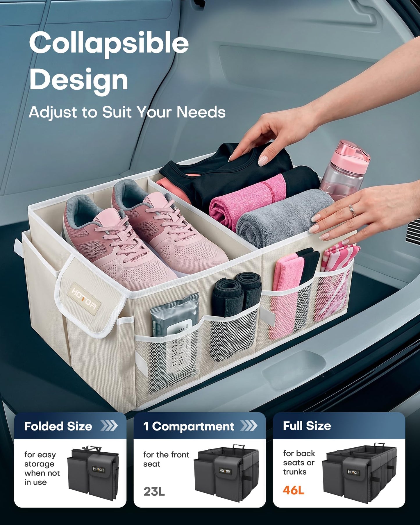 Foldable Car Trunk Organizer for SUVs & Sedans