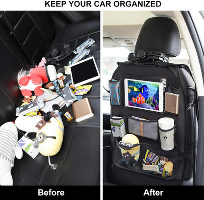 Backseat Car Organizer with Touchscreen Tablet Holder