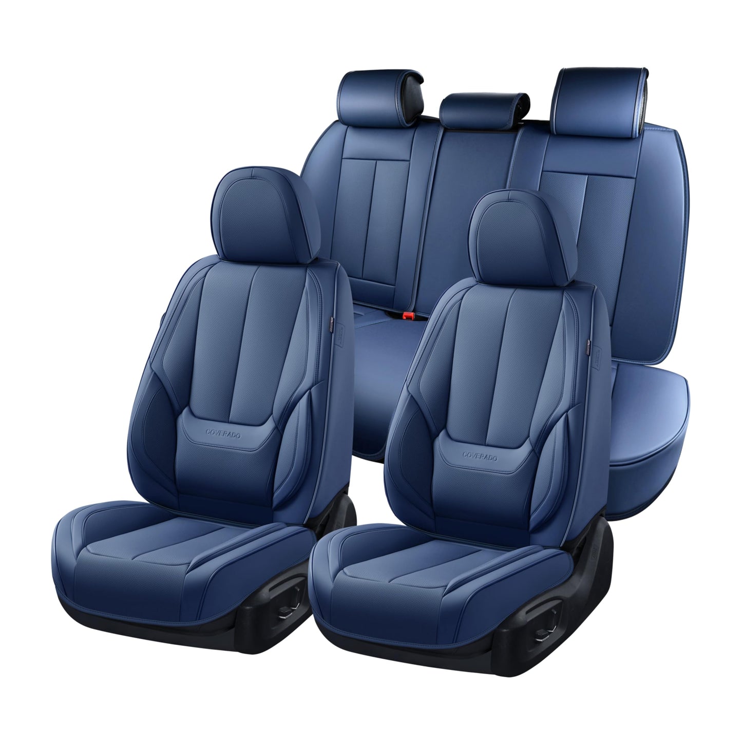Coverado Car Seat Covers, Seat Covers for Cars, Waterproof Leather Auto Seat Protectors, Leather Car Seat Cushion, Car Interiors Accessories Universal Fit for Most Cars