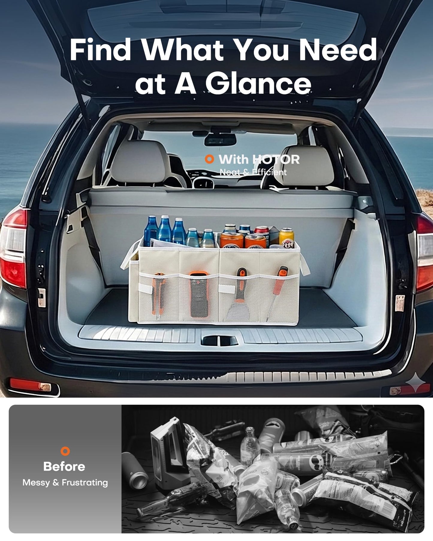 Foldable Car Trunk Organizer for SUVs & Sedans