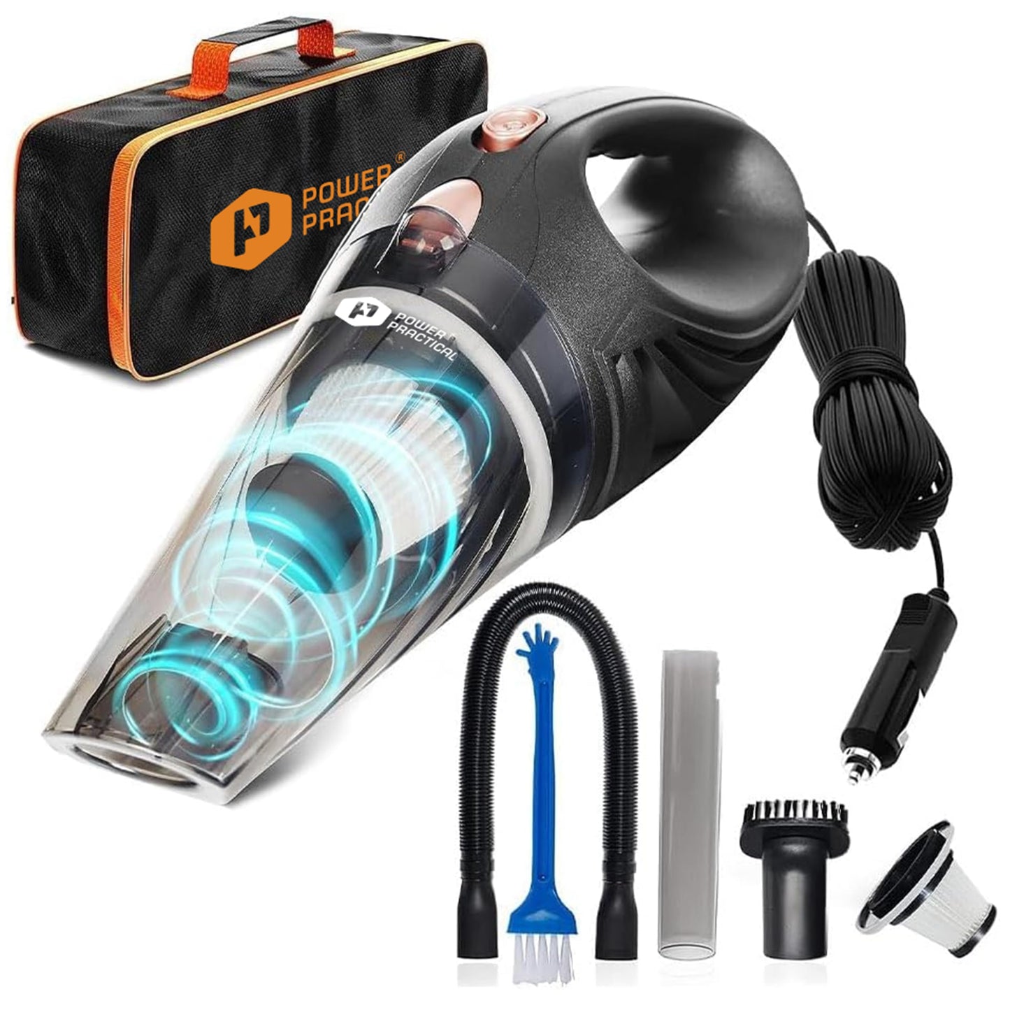 Power Practical Handheld Car Vacuum Cleaner with 16Ft Cord