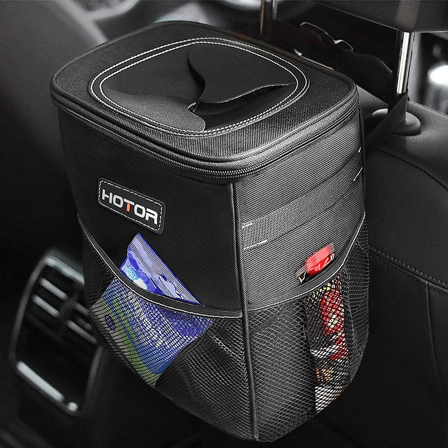 Leakproof Car Trash Can & Compact Interior Organizer