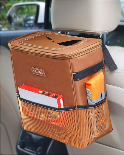 Leakproof Car Trash Can & Compact Interior Organizer