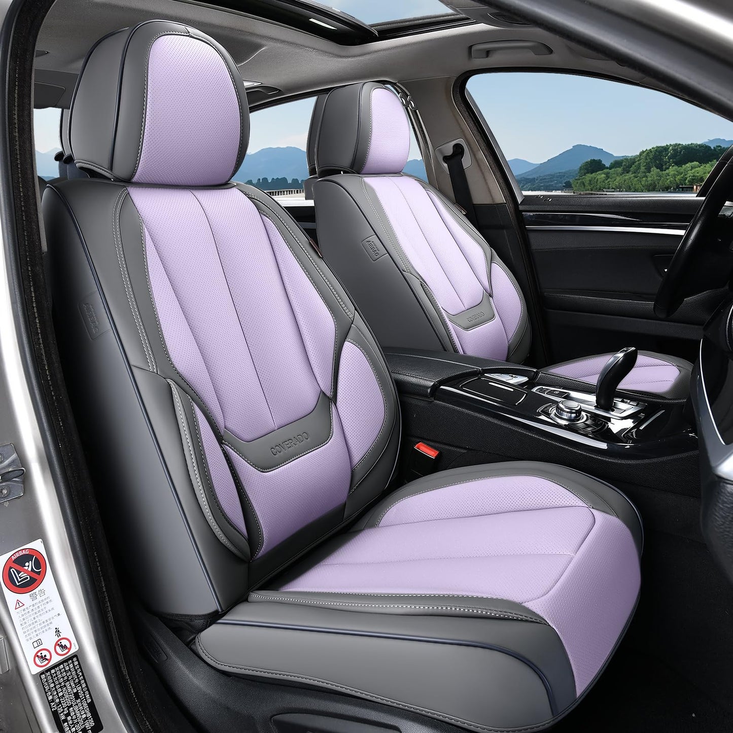 Coverado Car Seat Covers, Seat Covers for Cars, Waterproof Leather Auto Seat Protectors, Leather Car Seat Cushion, Car Interiors Accessories Universal Fit for Most Cars