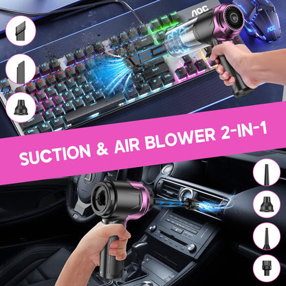 Handheld Car Vacuum & Air Duster for Interior Cleaning
