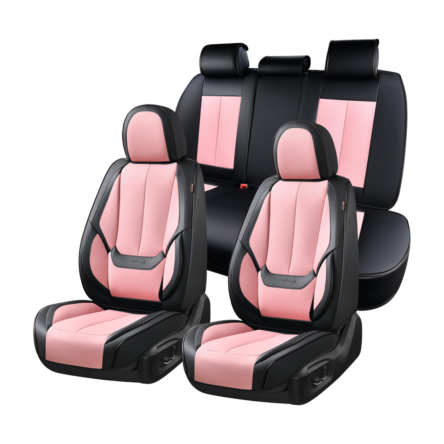 Coverado Car Seat Covers, Seat Covers for Cars, Waterproof Leather Auto Seat Protectors, Leather Car Seat Cushion, Car Interiors Accessories Universal Fit for Most Cars