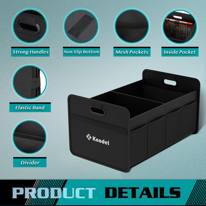 Foldable Car Trunk Organizer with Multi-Compartment Storage