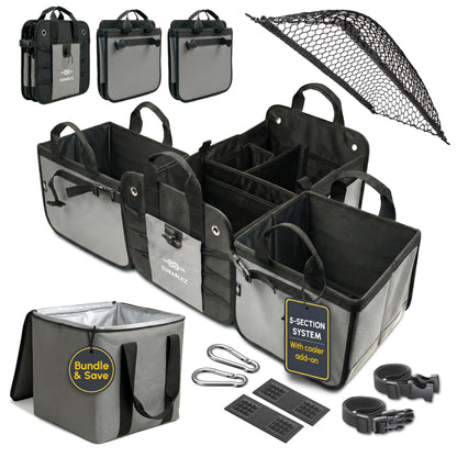 Durable Folding Trunk Organizer with Multi-Compartment Storage