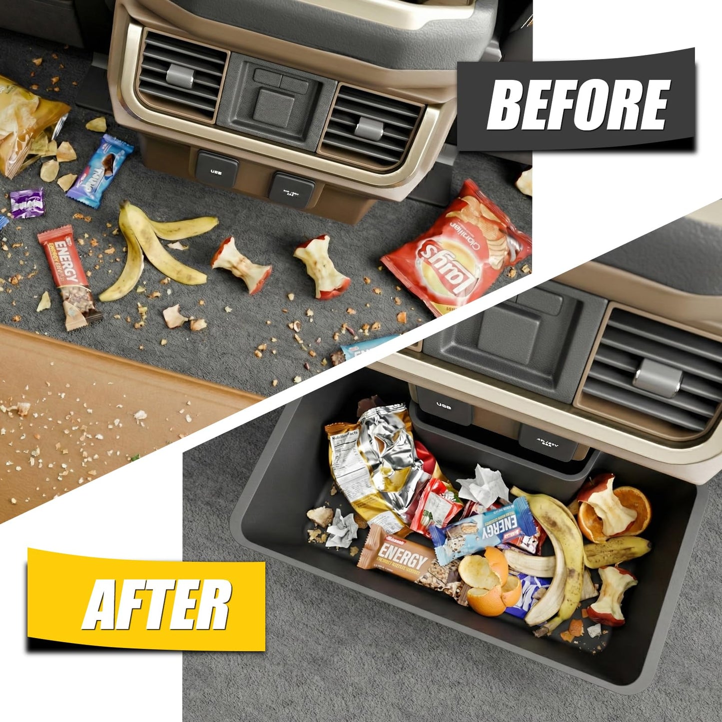 Compact Car Trash Can with Leakproof Interior Design