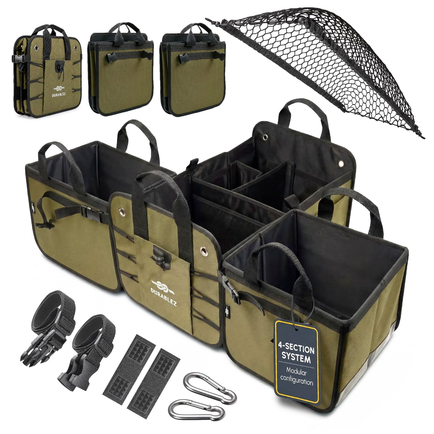 Durable Folding Trunk Organizer with Multi-Compartment Storage