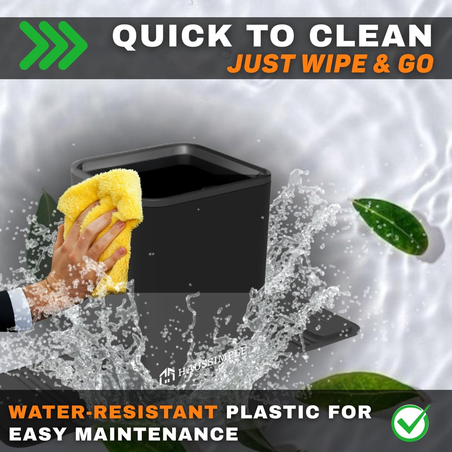 Leakproof Compact Car Trash Can with Anti-Slip Base