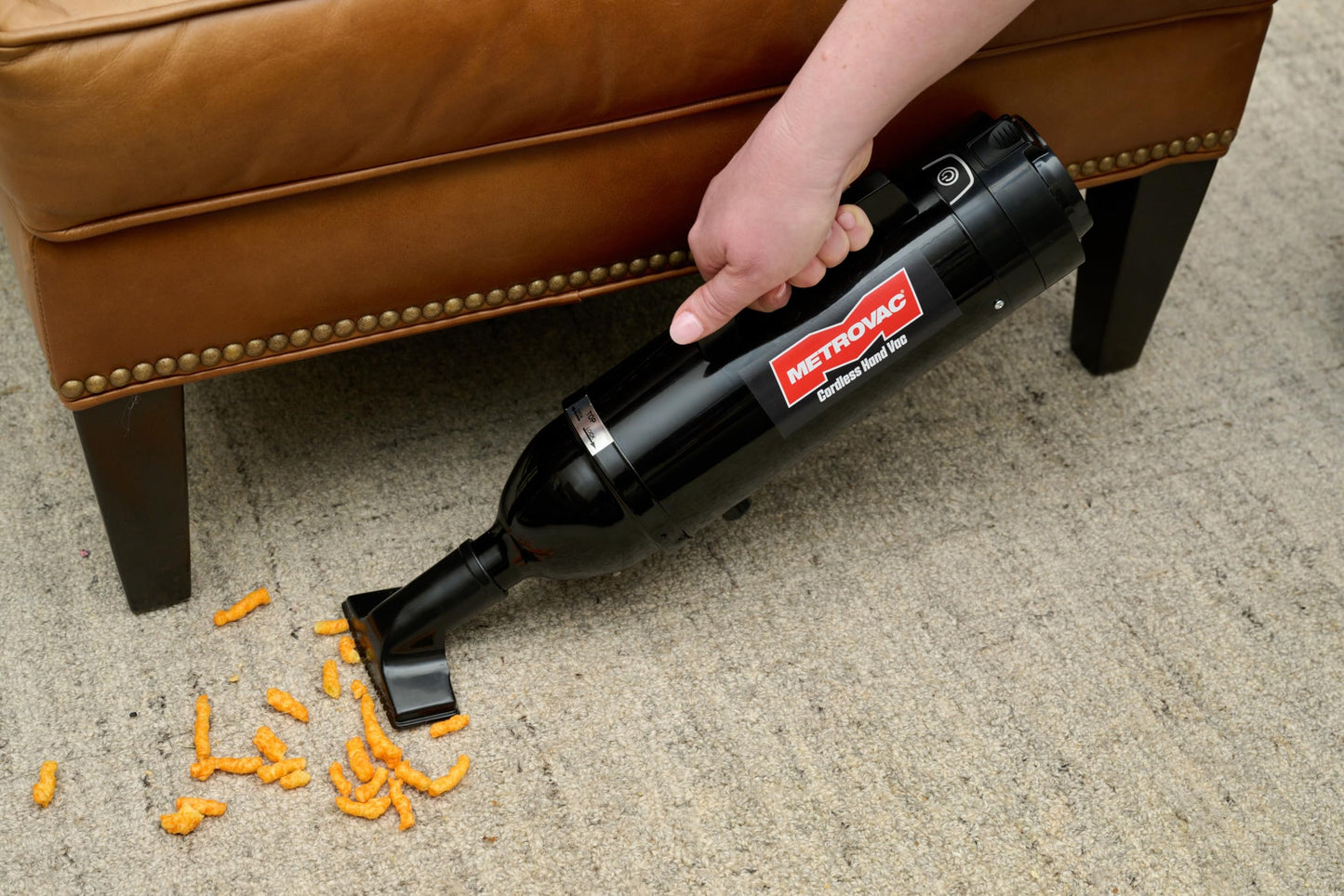 Cordless Handheld Car Vacuum in Black & Stainless Steel