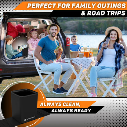 Leakproof Compact Car Trash Can with Anti-Slip Base
