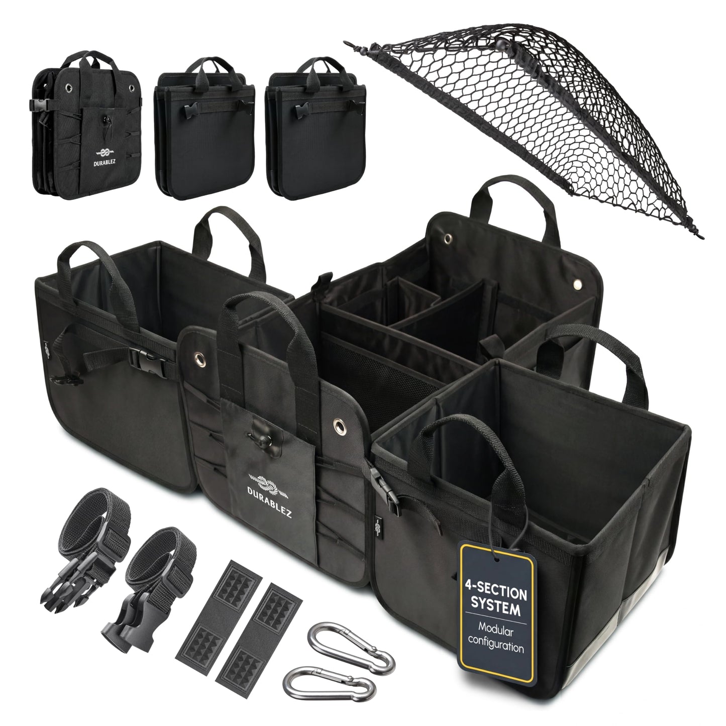 Durable Folding Trunk Organizer with Multi-Compartment Storage