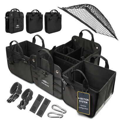 Durable Folding Trunk Organizer with Multi-Compartment Storage