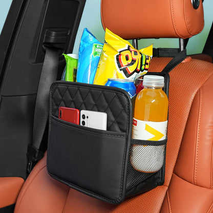 Multi-Pocket Car Seat Back Organizer with Bottle Holder
