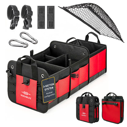 Durable Folding Trunk Organizer with Multi-Compartment Storage