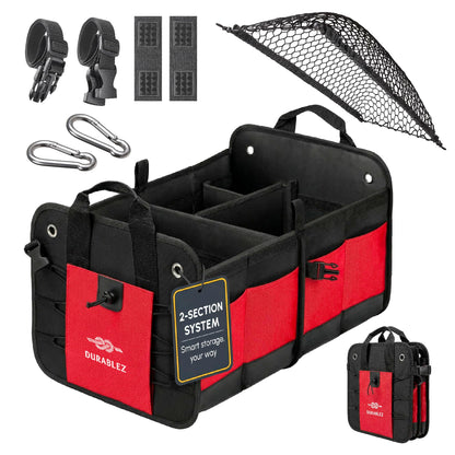 Durable Folding Trunk Organizer with Multi-Compartment Storage