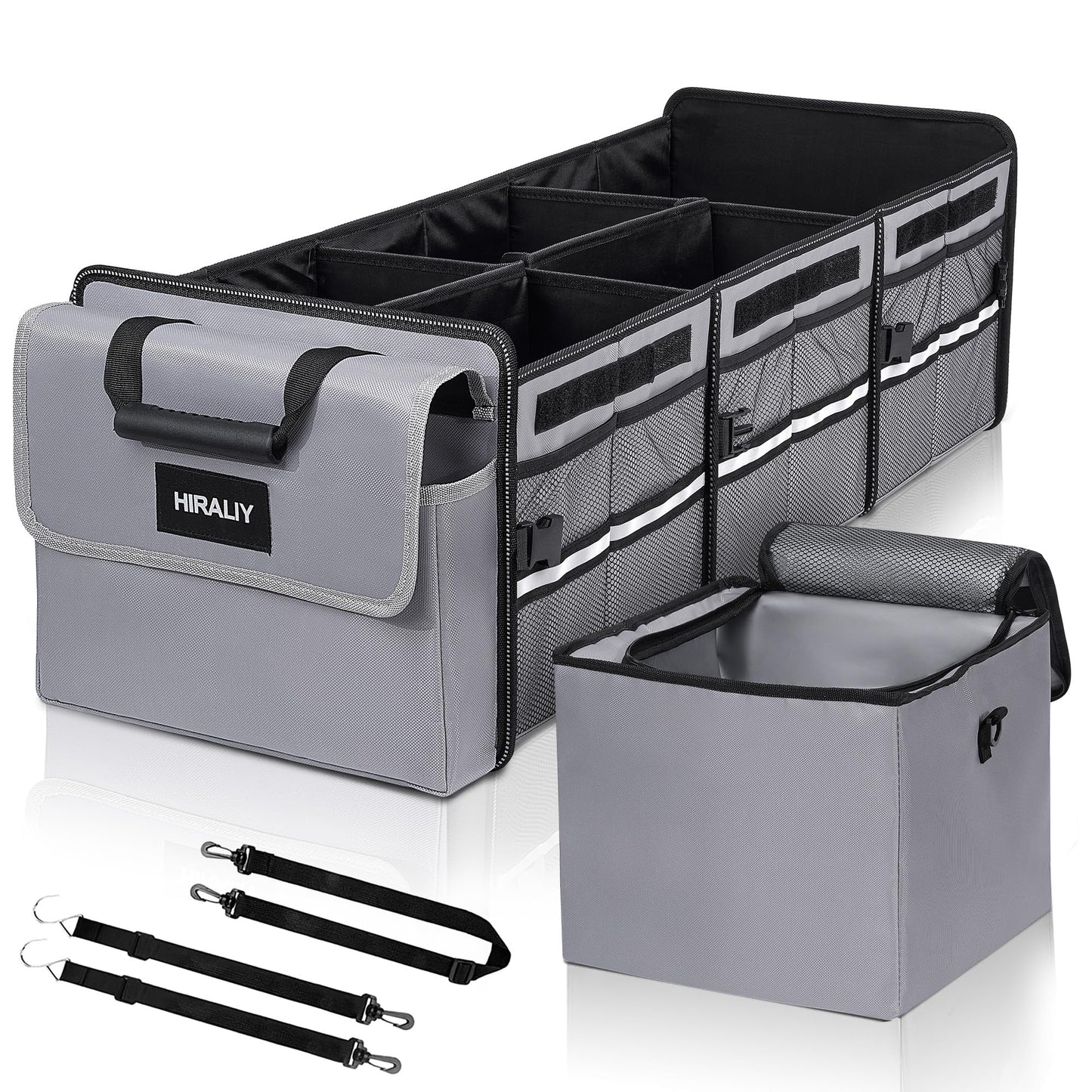 4-in-1 Foldable Trunk Organizer with Leakproof Cooler Bag
