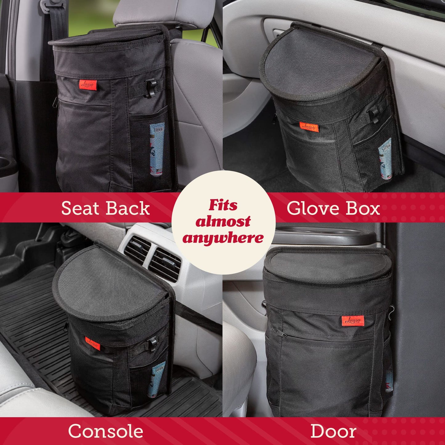 Leakproof Car Trash Can with Compact Hanging Design