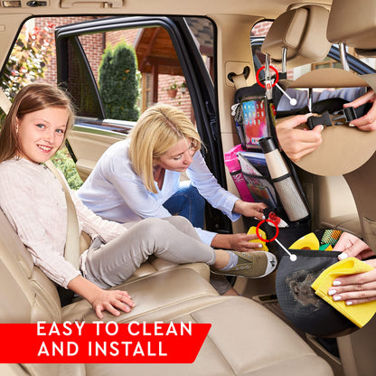 Backseat Car Organizer with Tablet Holder 2-Pack