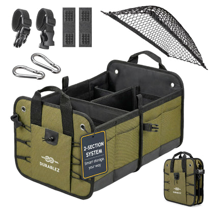 Durable Folding Trunk Organizer with Multi-Compartment Storage