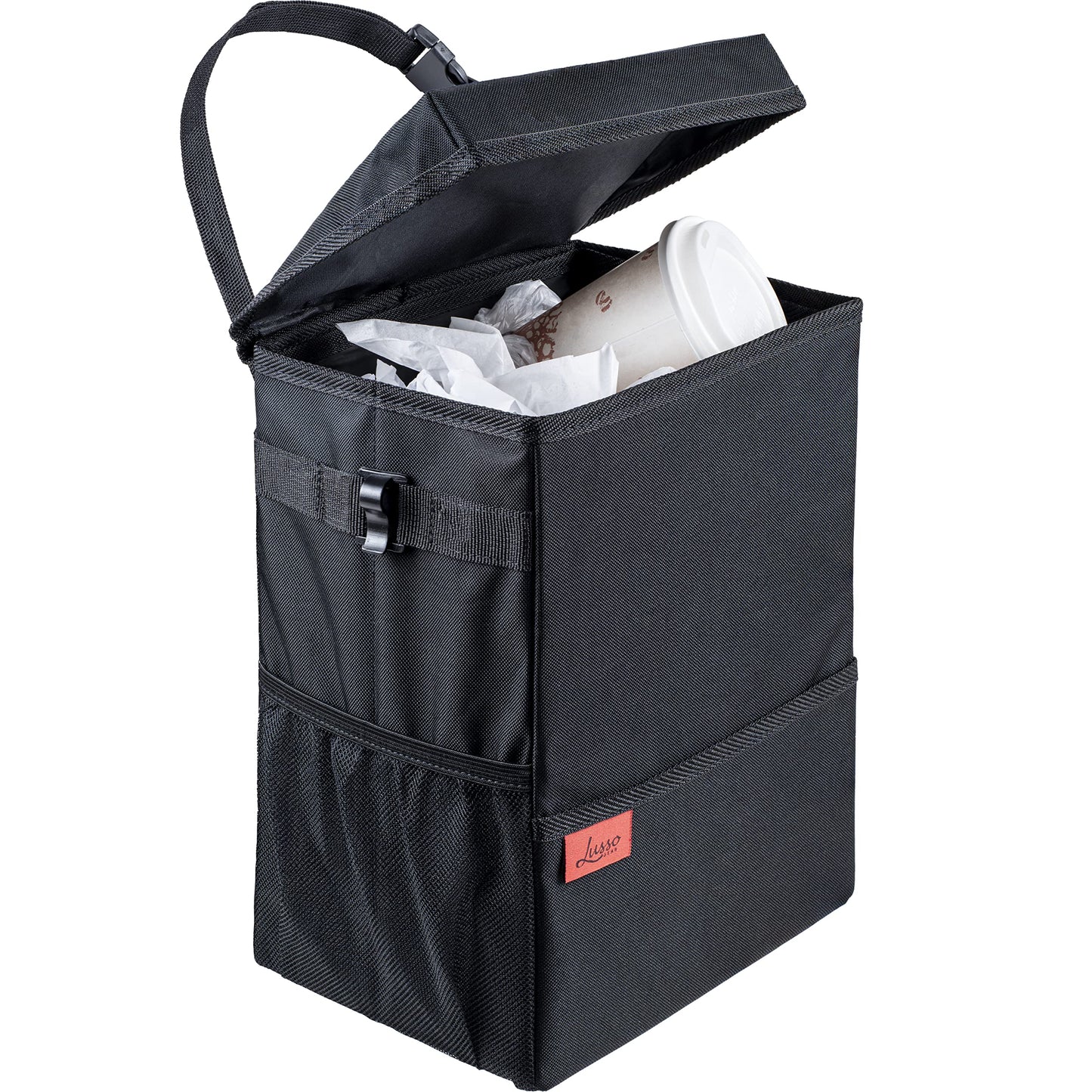 Leakproof Car Trash Can with Compact Hanging Design
