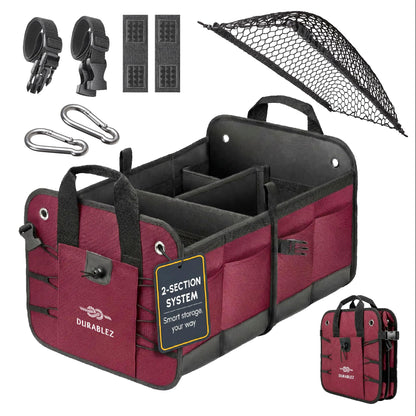 Durable Folding Trunk Organizer with Multi-Compartment Storage