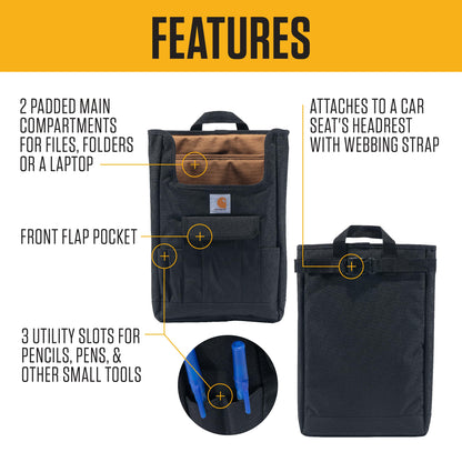 Black Car Seat Organizer with Multi-Pocket Storage